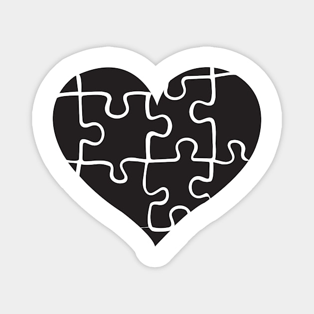 Puzzle heart Magnet by dddesign