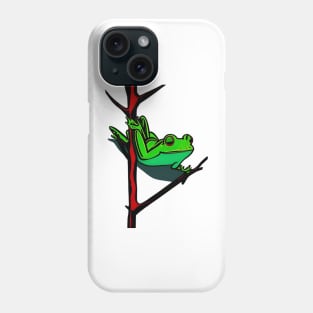 Frog on a branch Phone Case