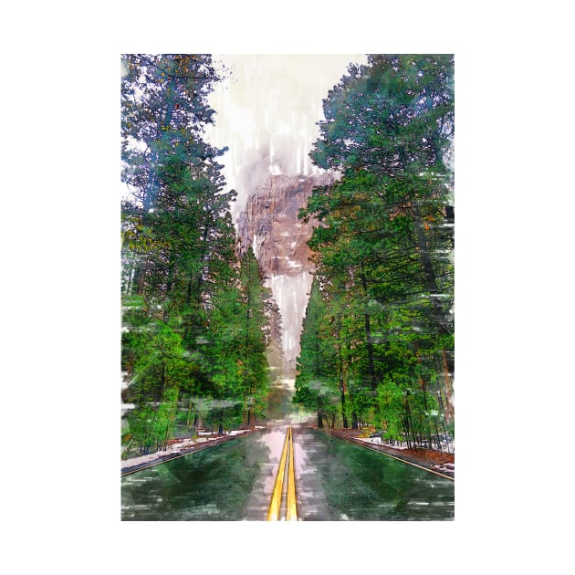 Straight Road Yosemite USA - For Travelers by ColortrixArt