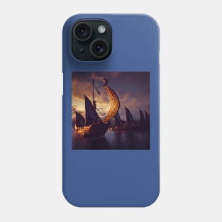 Viking Raiders on Longships Phone Case