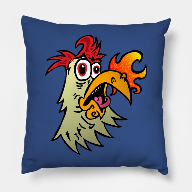 Gilbert the Fire Breathing Chicken of Doom (2022 Version) Pillow by mm92