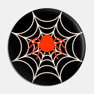 Orange Spider, White Web Pin