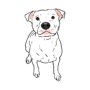 White Pitbull, Sitting Pittie T-Shirt