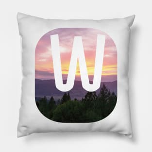 Initial W Sunset Photograph Pillow