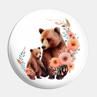 Bear with baby Pin