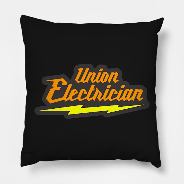 Union Electrician Pillow by  The best hard hat stickers 