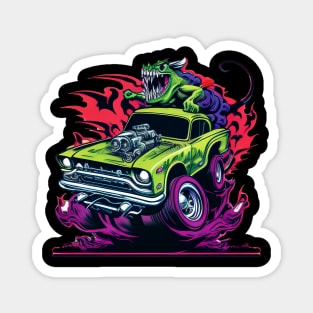 Monster Hot Rod Racing Rat Street Racer Retro Design Magnet