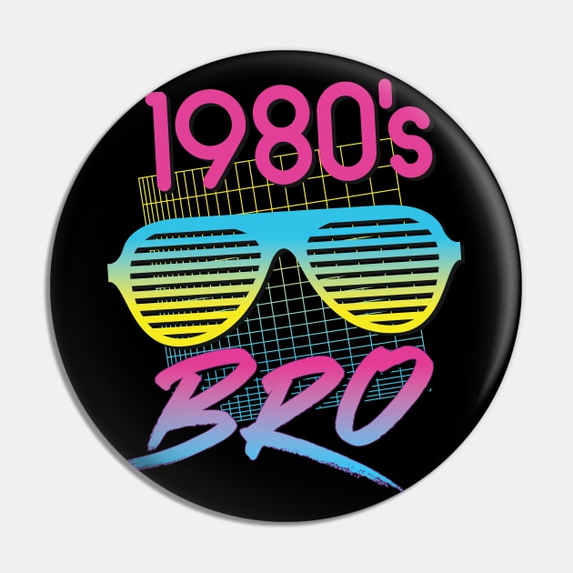 1980s Bro  - Reto Blinds Sunglasses Party Pin by andzoo