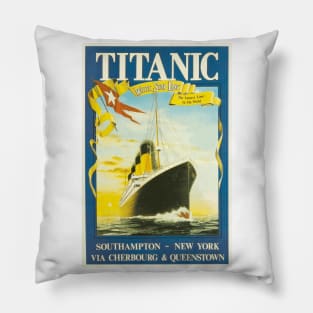 RMS Titanic - Vintage Travel Poster Pillow