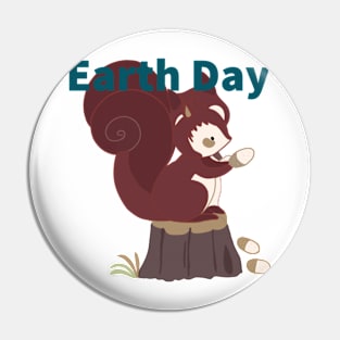 Earth Day Forest Squirrels Pin