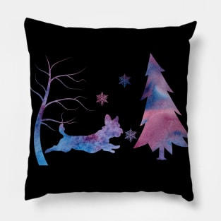 Maltese Art Winter Snowflakes Pillow