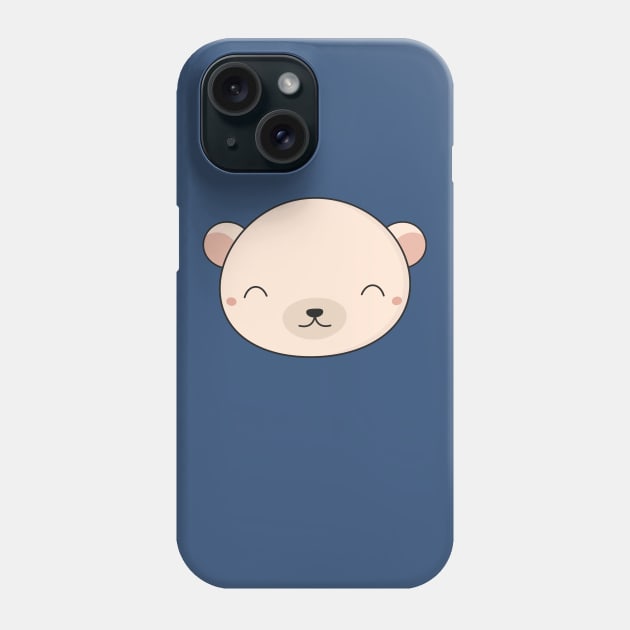 Kawaii Cute Polar Bear Face Phone Case by happinessinatee