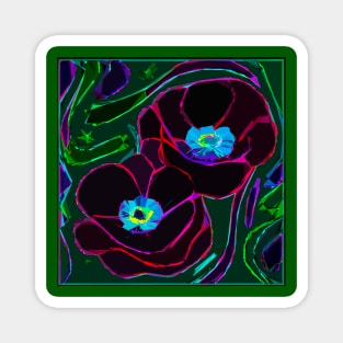 Colorful Layered Abstract of Red Poppies (MD23Mrl018a2) Magnet