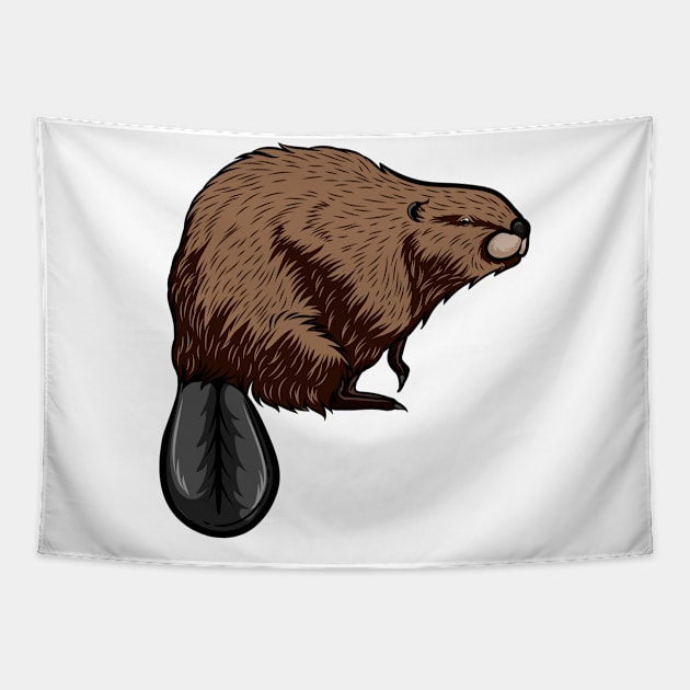 Beaver Tapestry by Sticker Steve