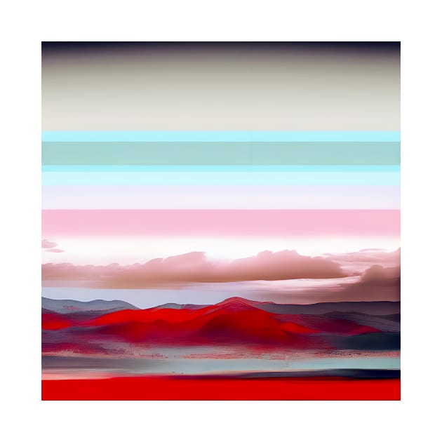 Stylized Strata with Red Mountains by DANAROPER