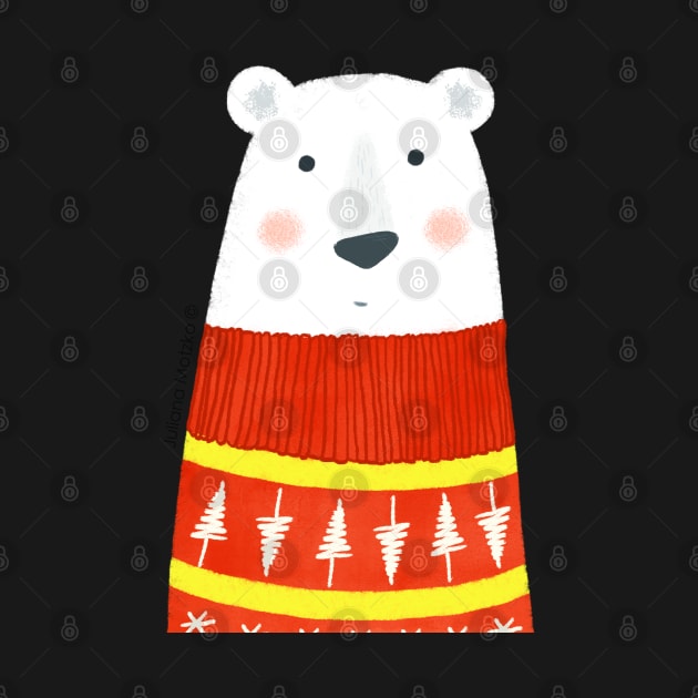 Polar Bear with sweater by julianamotzko