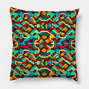 Psychedelic Retro Pattern Pillow