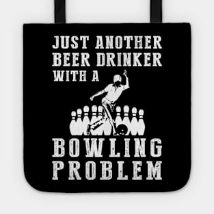 Strike & Sip: A Hilarious Tee for Bowling and Beer Enthusiasts! Tote