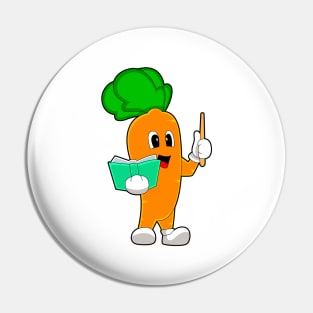 Carrot Teacher School book Pin