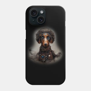 Dachshund Surreal Steampunk Artwork, Dog Lover Phone Case