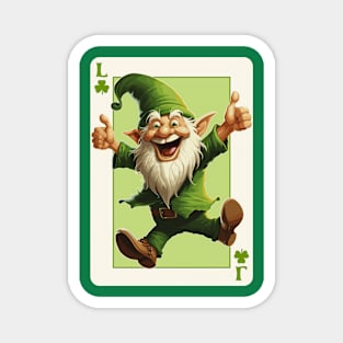 Leprechaun Shamrock Card St Paddys Day Festival Magnet