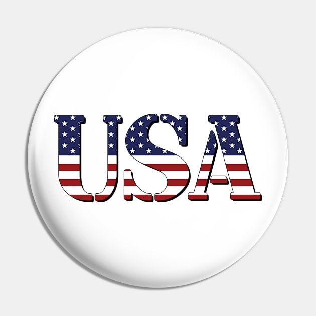 USA American Flag, Patriotic 4th Of July Gift For Men, Women & Kids Pin by Art Like Wow Designs