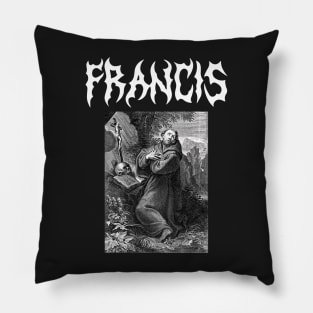 Saint Francis of Assisi Punk Death Metal Gothic Pillow