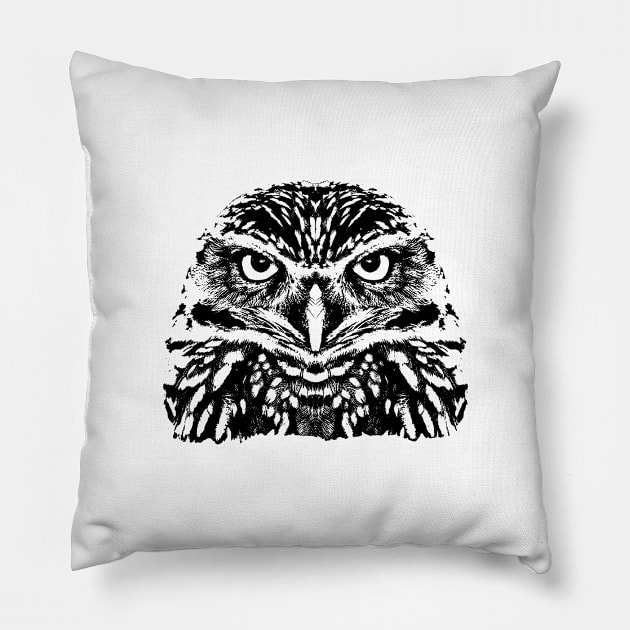 Little owl Pillow by R LANG GRAPHICS