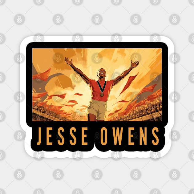 Jesse Owens Magnet by UrbanLifeApparel