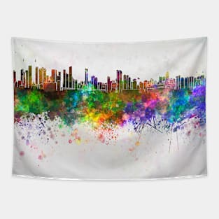 Belem skyline in watercolor background Tapestry