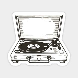 Line art of a record player Magnet