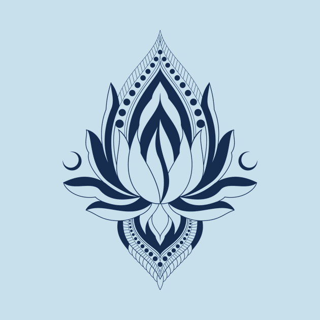 Lotus Flower Navy Blue Version by Human_Pretzel