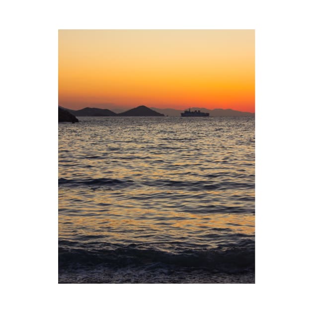 Vibrant sunset over Isola D'Elba in Italy by chiaravisuals