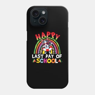 Last Day Of School Summer Boston Terrier Dabbing Rainbow Phone Case