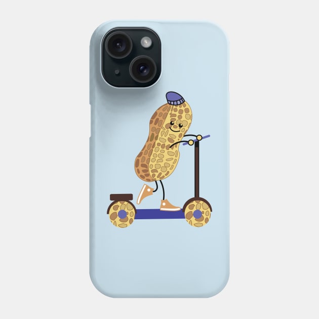 Funny peanut rides scooter Phone Case by spontania