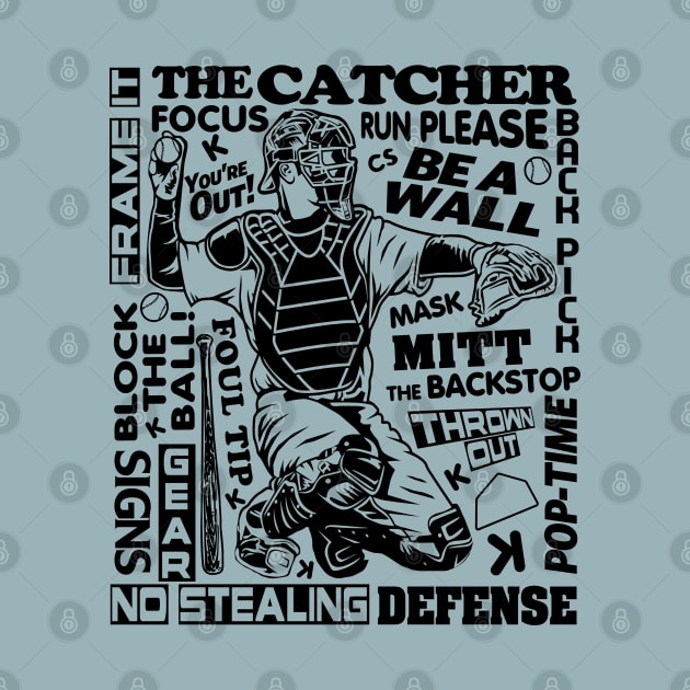 Baseball Softball Catcher Sayings Word Art by TeeCreations