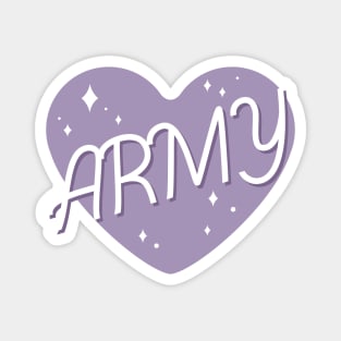 BTS ARMY purple heart borahae typography Magnet