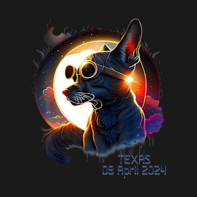 Solar Eclipse 2024 Texas Dog ing Solar Eclipse by SanJKaka