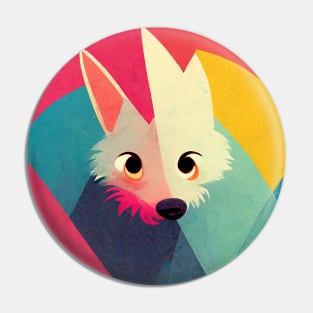 Cute geometric wolf Pin