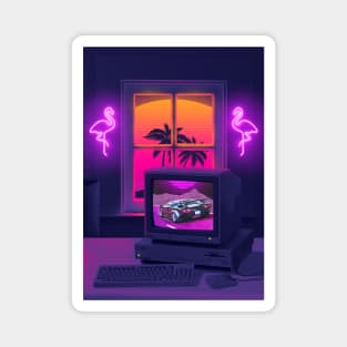 Sunset palms 90s Magnet