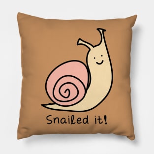 snailed it cute pun Pillow