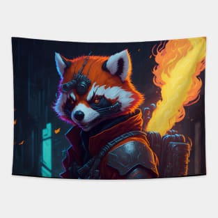 Flame-Forged Paws Tapestry