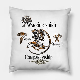 Warrior Spirit Gift Native American Horse Indian Pillow