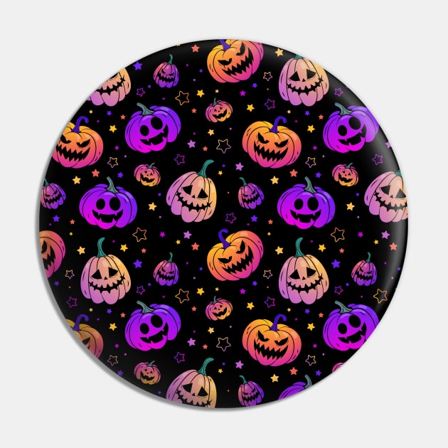 Halloween neon pumpkin pattern Pin by Saya Raven