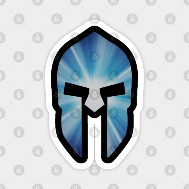 Blue Spartan War Helmet Magnet by DesignsbyZazz