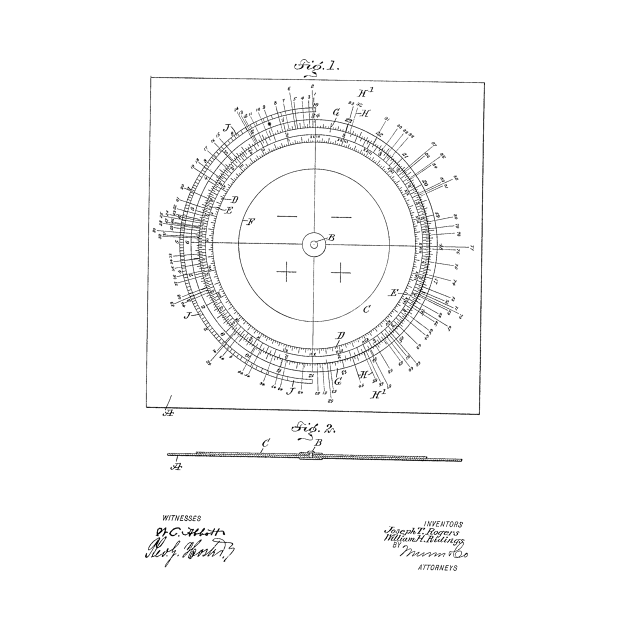 Star Finder Vintage Patent Hand Drawing by TheYoungDesigns