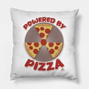 Powered By Pizza Funny Food Slogan Pillow