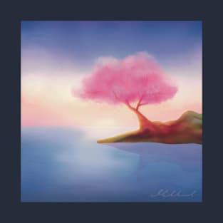 Beautiful Lake with Sakura Tree T-Shirt