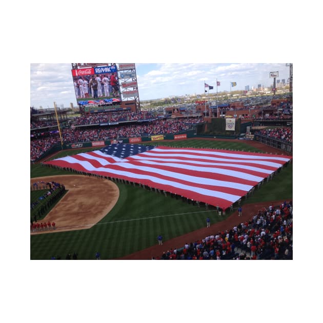 Philadelphia Phillies Opening Day with the American Flag by PugDronePhotos