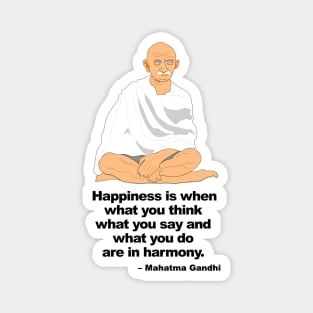 Gandhi On Happiness Magnet